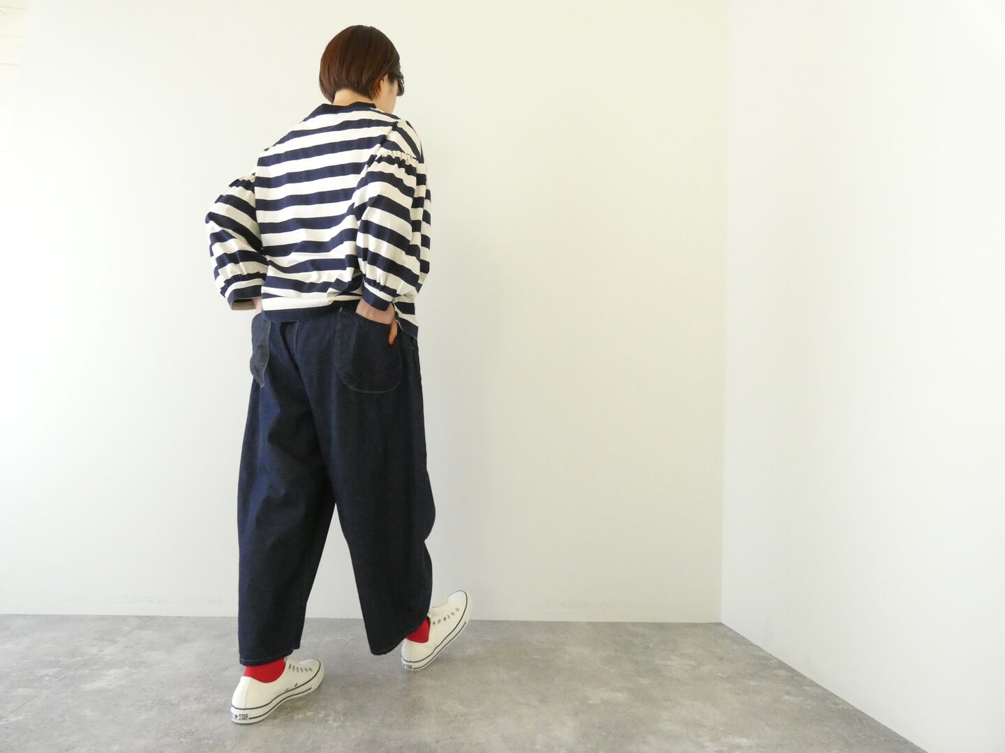 快晴堂(かいせいどう) Girlsマルチシーズン 7オンスデニム　ふわふわタックパンツの商品画像6