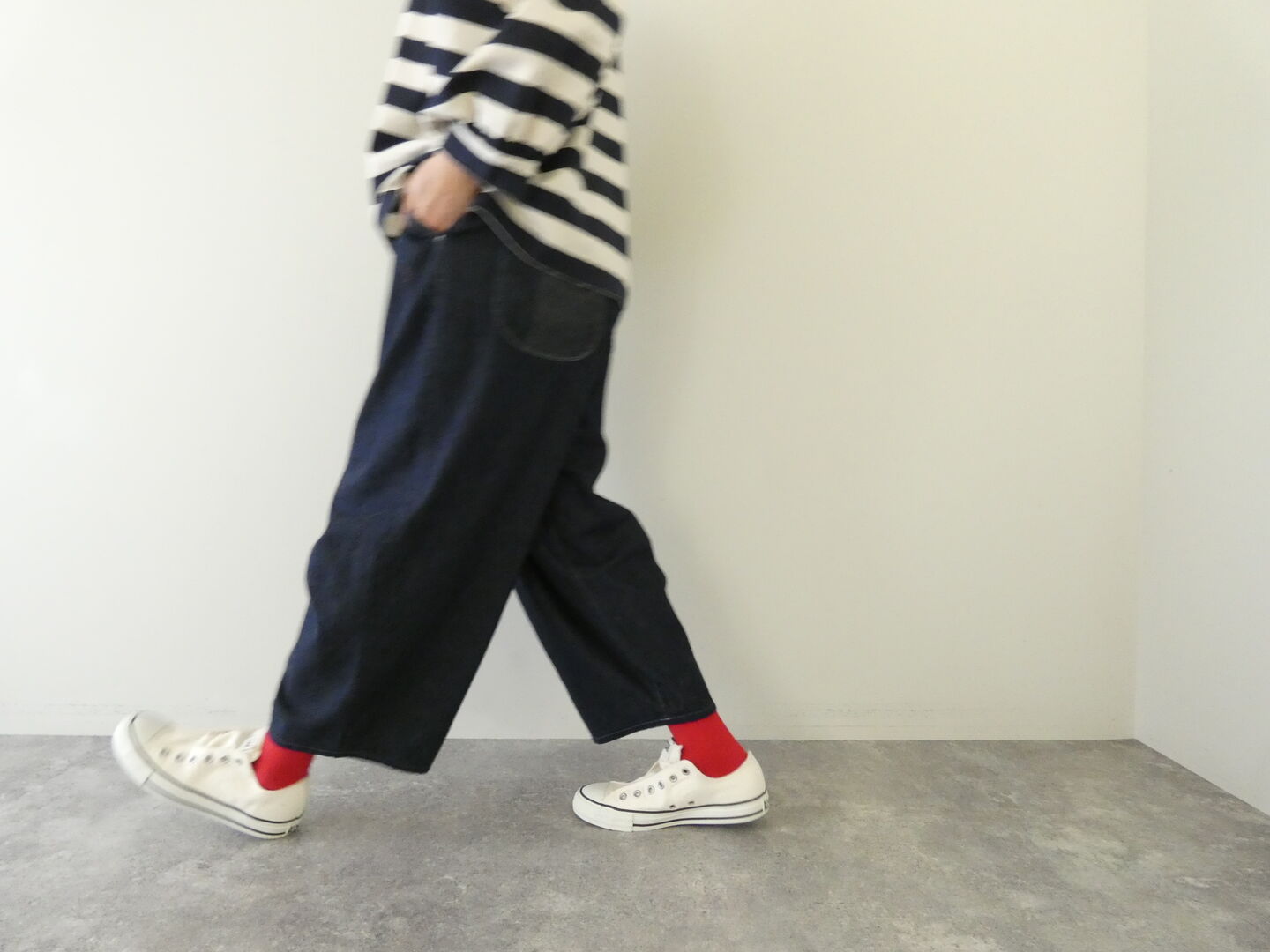 快晴堂(かいせいどう) Girlsマルチシーズン 7オンスデニム　ふわふわタックパンツの商品画像8