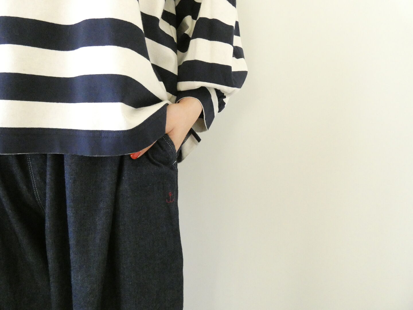快晴堂(かいせいどう) Girlsマルチシーズン 7オンスデニム　ふわふわタックパンツの商品画像9