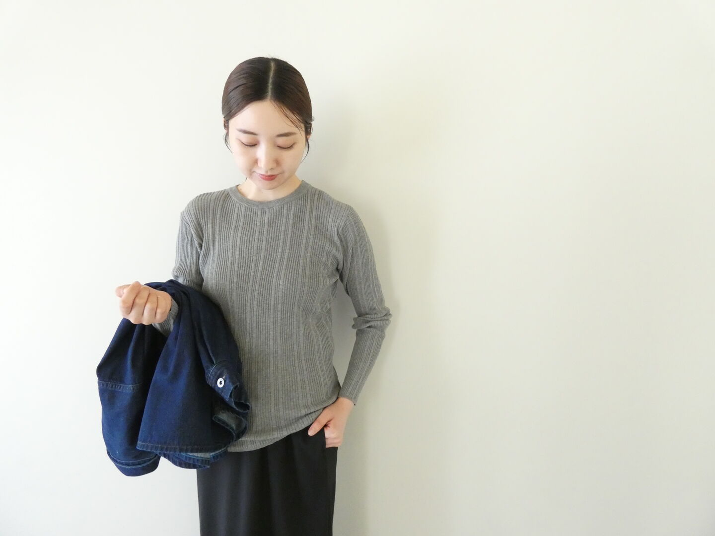 mizuiro ind(ミズイロインド) クルーネックリブプルオーバーの商品画像2