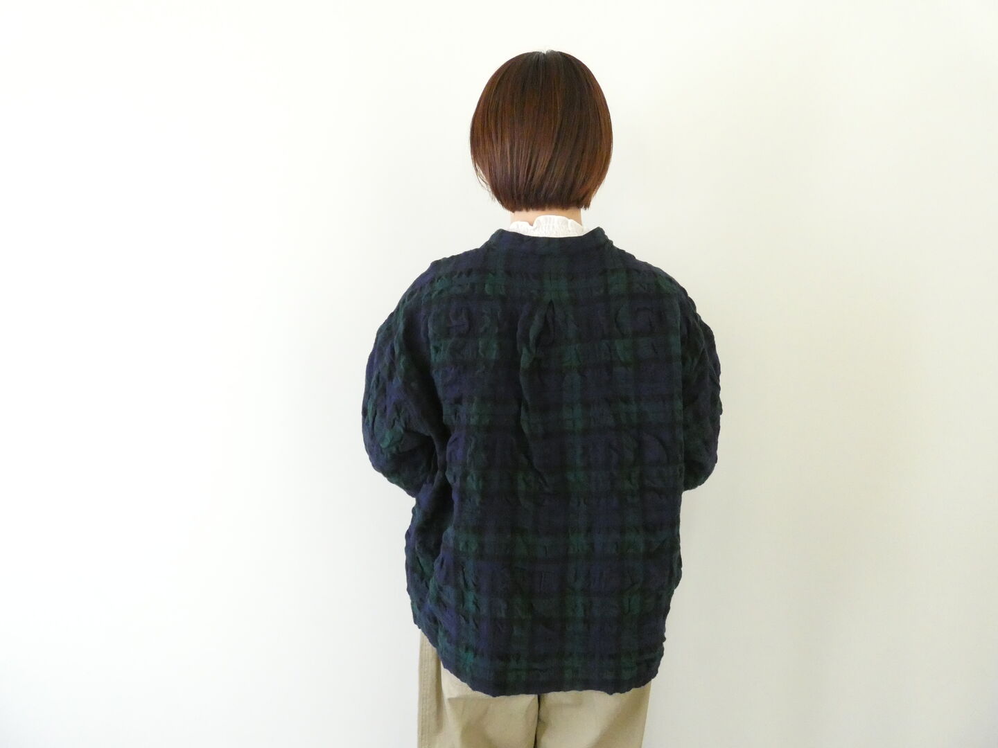 prit(プリット) ウールコットンチェックスタンドカラーシャツジャケットの商品画像10