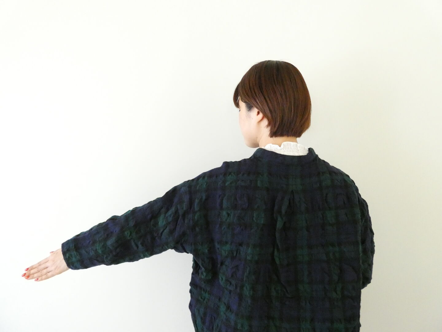 prit(プリット) ウールコットンチェックスタンドカラーシャツジャケットの商品画像7