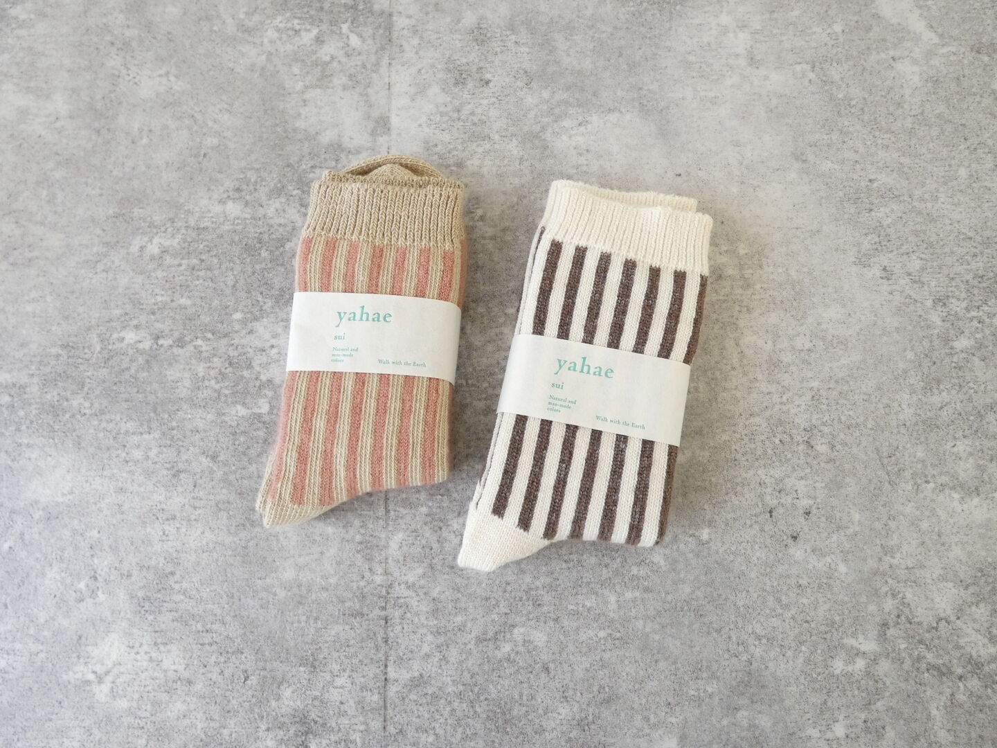 yahae(ヤハエ) Organic Cotton Mohair Stripe Socksの商品画像2