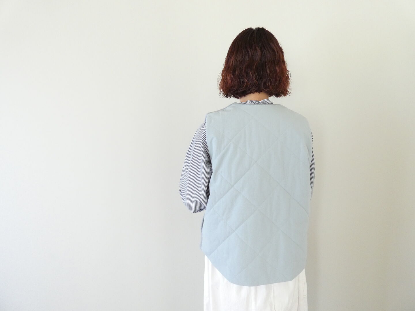 mao made(マオメイド) 中綿キルト×布帛ドッキングスタンダードベストの商品画像2