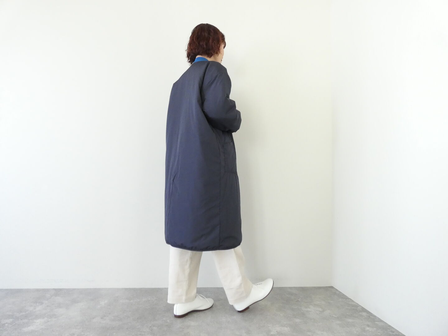 mao made(マオメイド) インクジェットプリント柄柄キルトリバーシブル　軽くてあったかリバーシブルロングコートの商品画像10