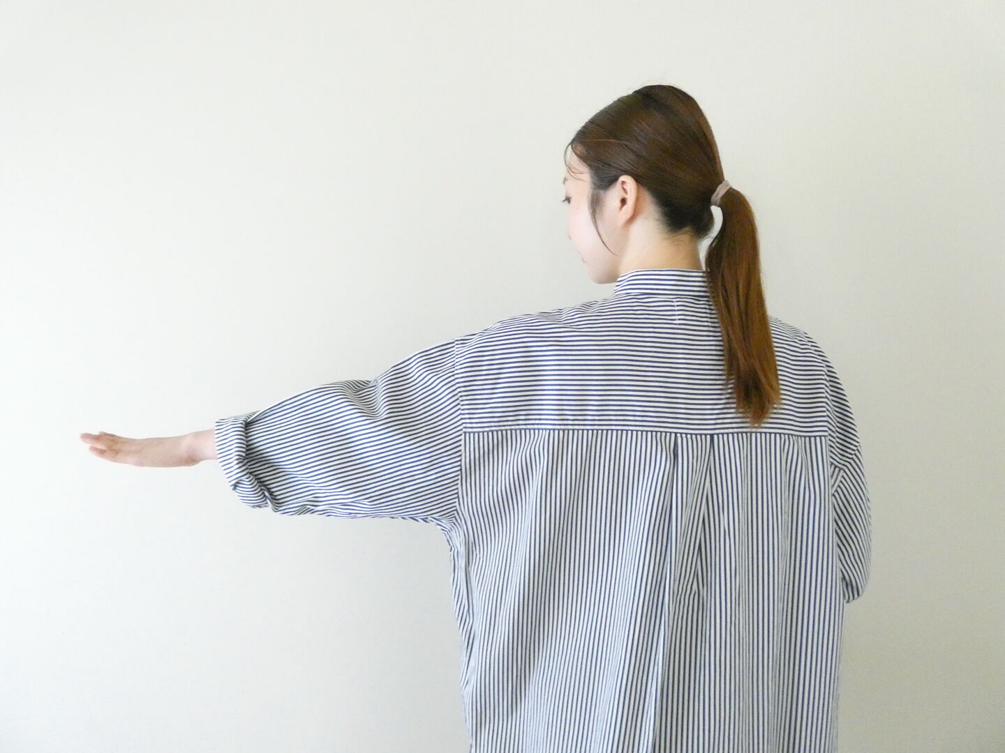 setten(セッテン) ストライプサイドスリットスタンドカラーシャツの商品画像5