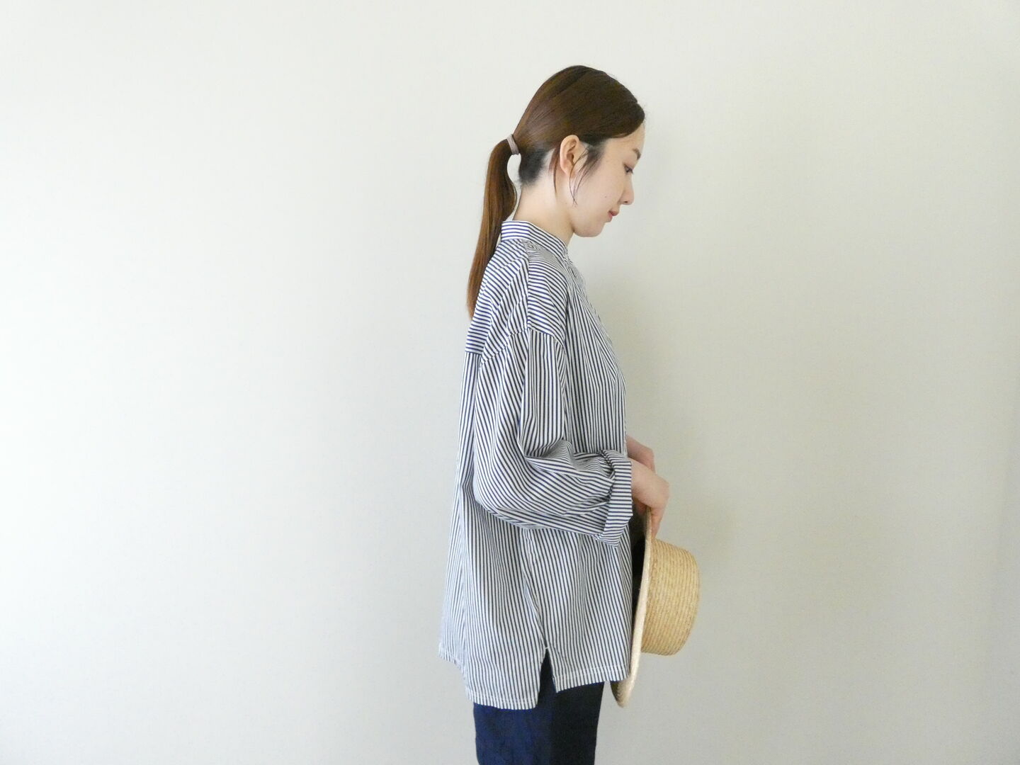 setten(セッテン) ストライプサイドスリットスタンドカラーシャツの商品画像8