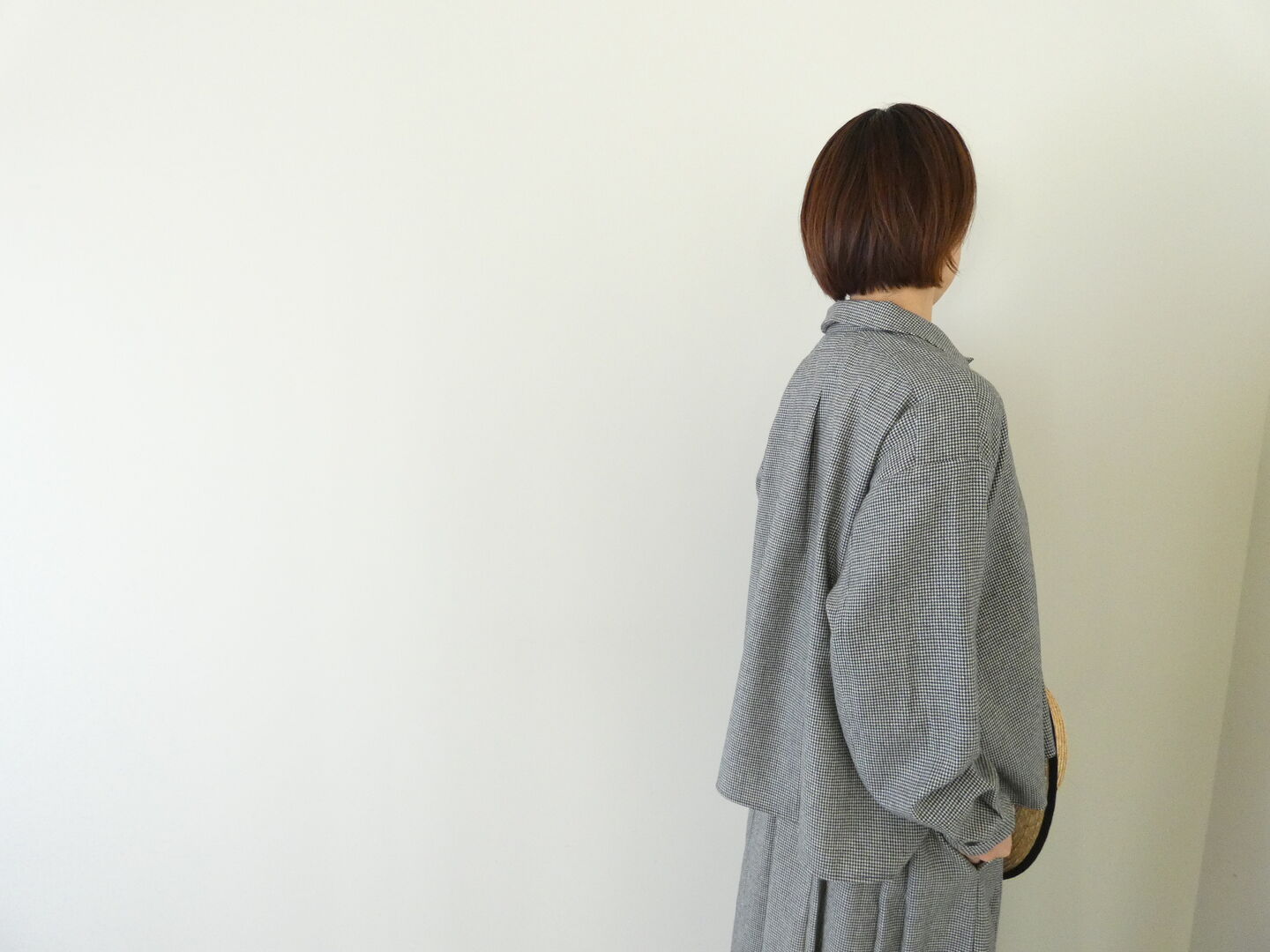 Hands of creation(ハンズオブクリエイション) classical wool strech　チビ衿オーバーブラウスの商品画像2
