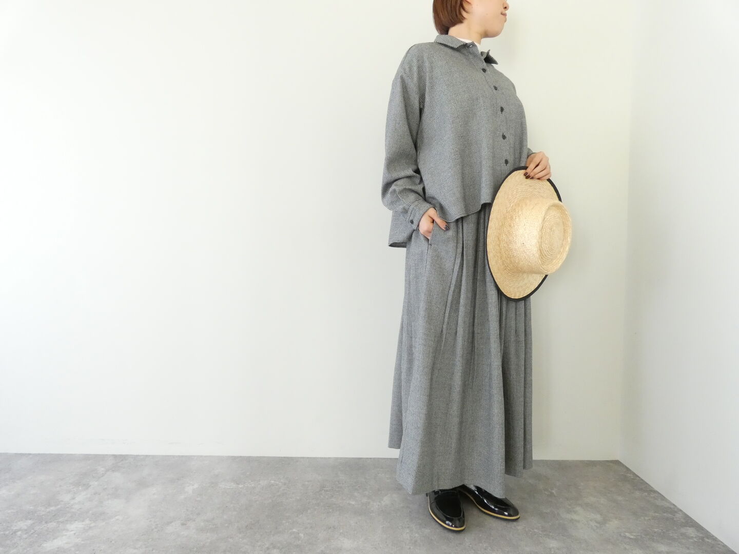 Hands of creation(ハンズオブクリエイション) classical wool strech　チビ衿オーバーブラウスの商品画像7