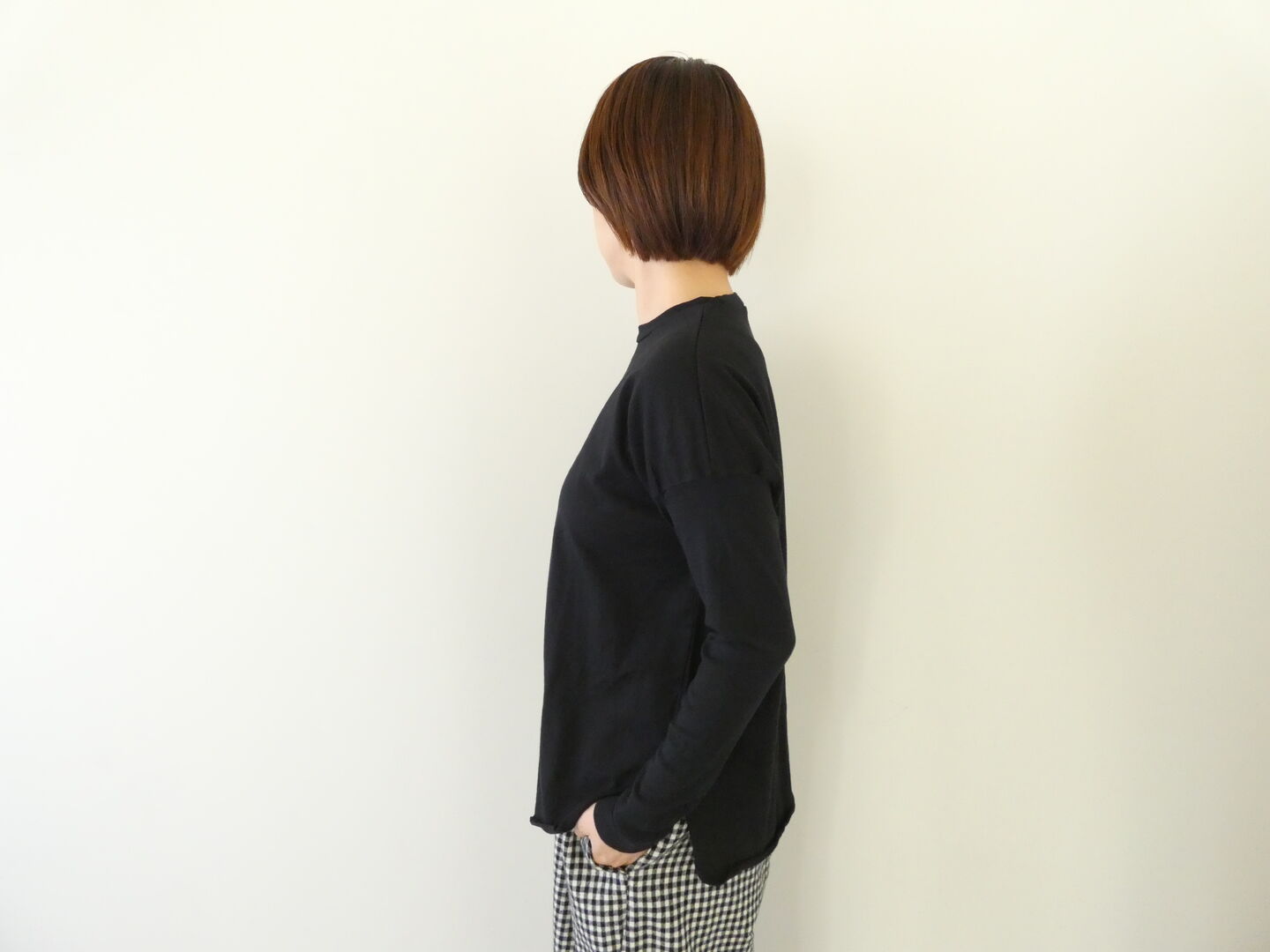 homspun(ホームスパン) 40/2天竺L/S裾ロックプルオーバーの商品画像2
