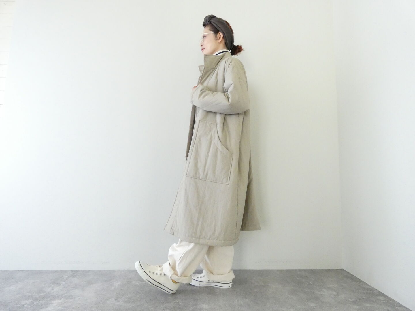 āta(アタ) coat　スタンドカラー中綿コートの商品画像5