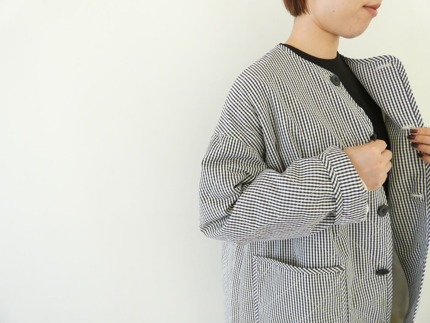 NATURAL LAUNDRY(ナチュラルランドリー) 先染めキルトミドルコートの商品画像4