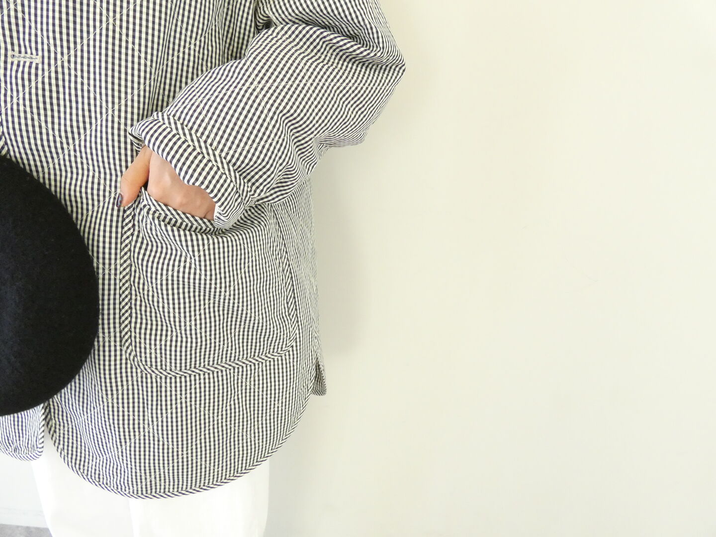 NATURAL LAUNDRY(ナチュラルランドリー) 先染めキルトミドルコートの商品画像5
