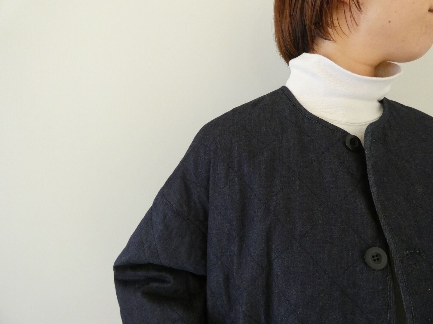 NATURAL LAUNDRY(ナチュラルランドリー) 先染めキルトミドルコート インディゴの商品画像4