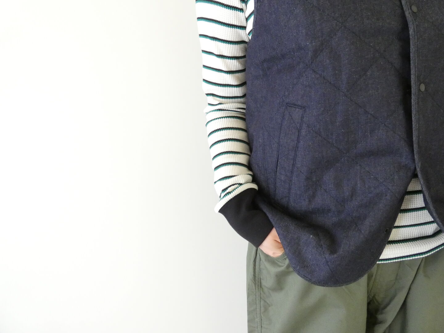 NATURAL LAUNDRY(ナチュラルランドリー) 先染めキルトパイピングベストの商品画像6