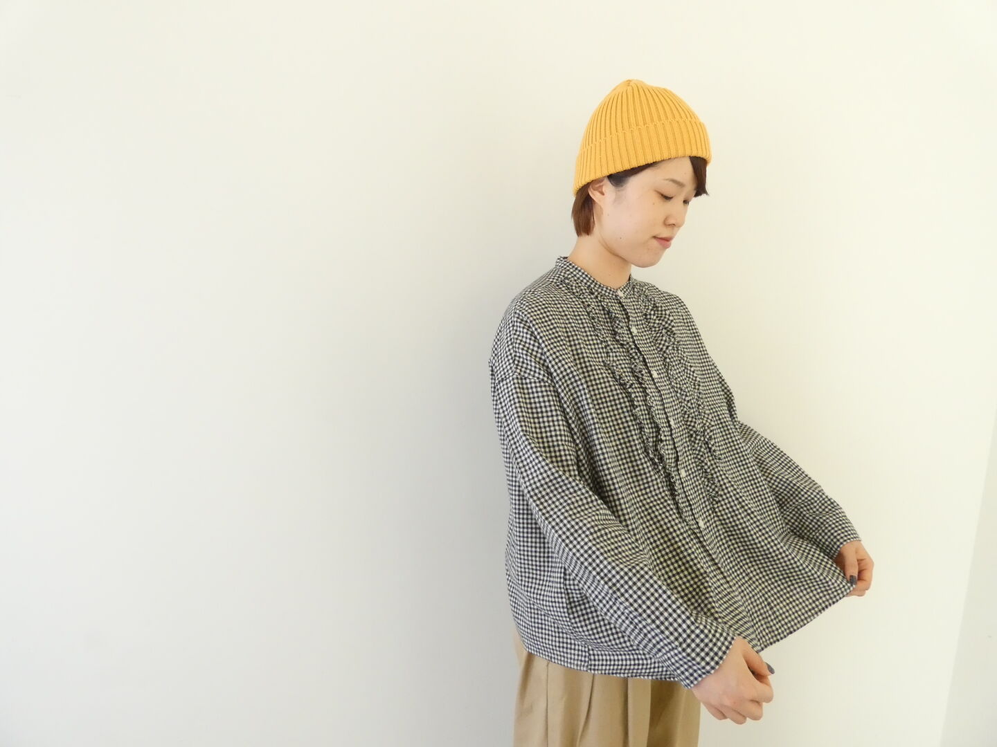 grin(グリン) 先染めCLPタックフリルシャツの商品画像1