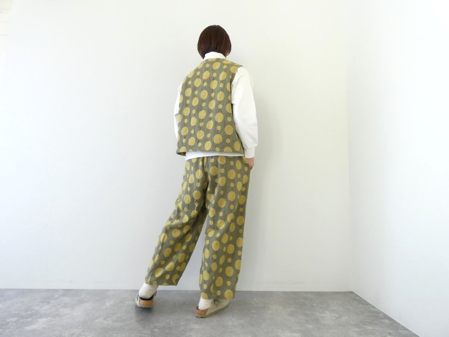 prit(プリット) ドットジャガードキャッチワッシャー　ワンタック裾ダーツバギーパンツの商品画像10