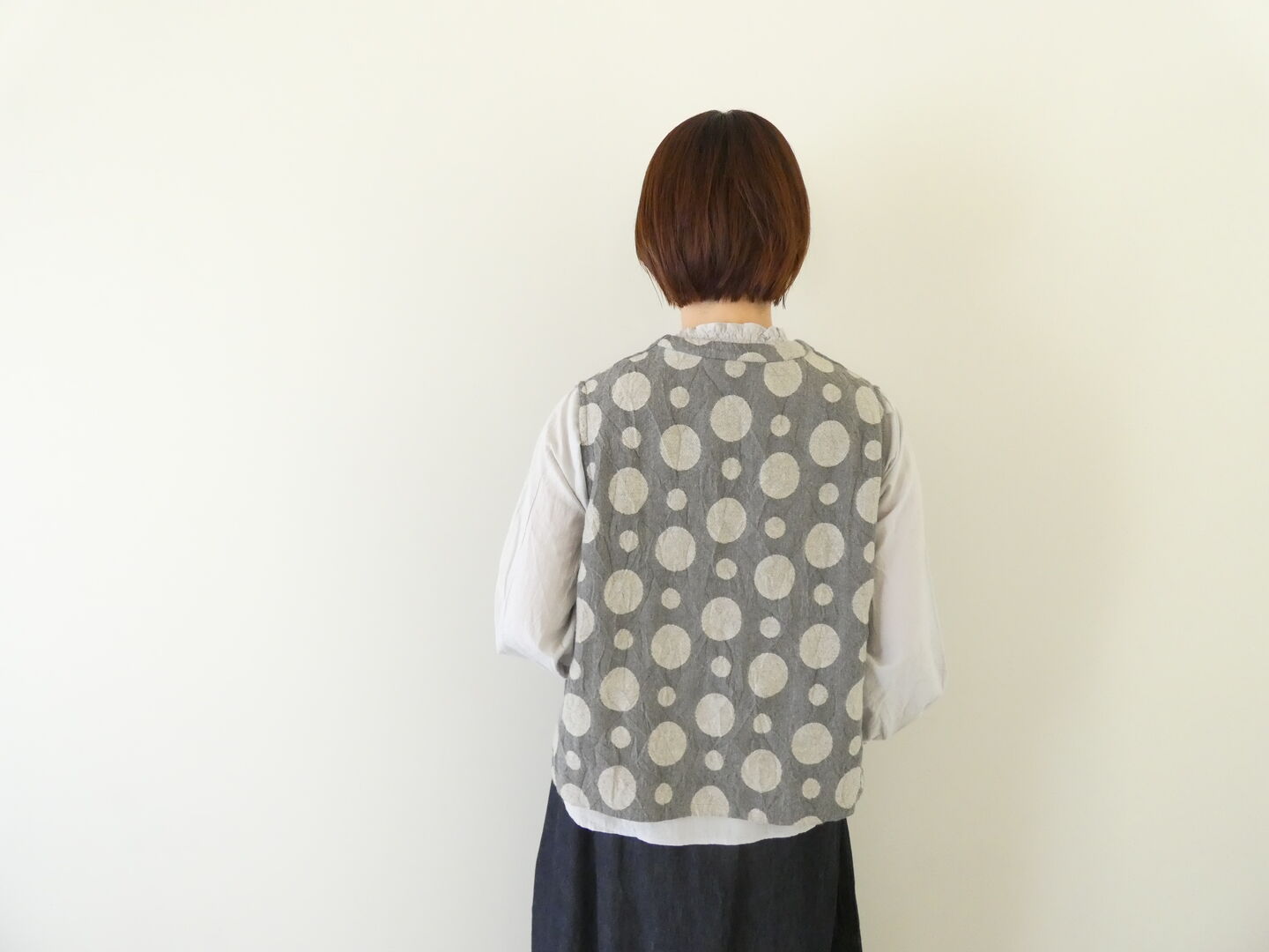 prit(プリット) ドットジャガードキャッチワッシャー　Vネックプルオーバーベストの商品画像2