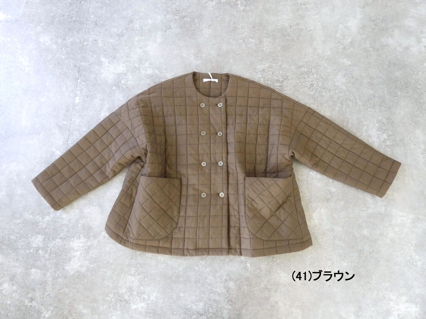 TANG(タング) 綿×シルクローンキルティング加工Wボタンジャケットの商品画像12