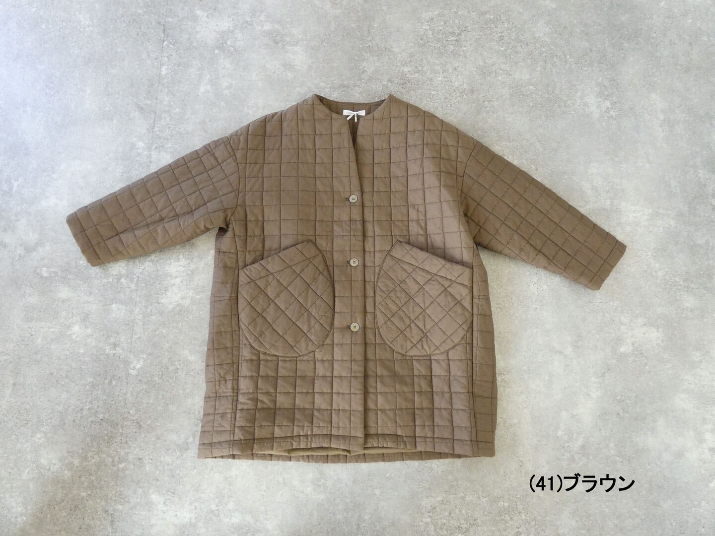 TANG(タング) 綿×シルクローン　キルティング加工ミドル丈ジャケットの商品画像28
