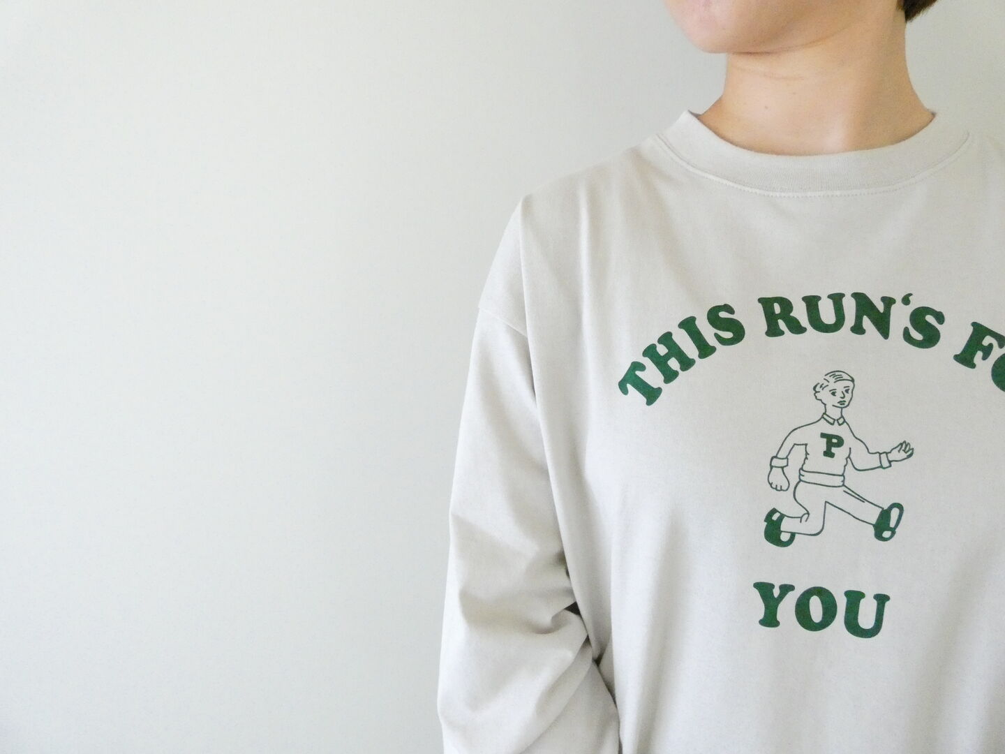 PACIFIC PARK STORE(パシフィックパークストア) ヘムラウンドプリントT THIS RUNS FOR YOUの商品画像3