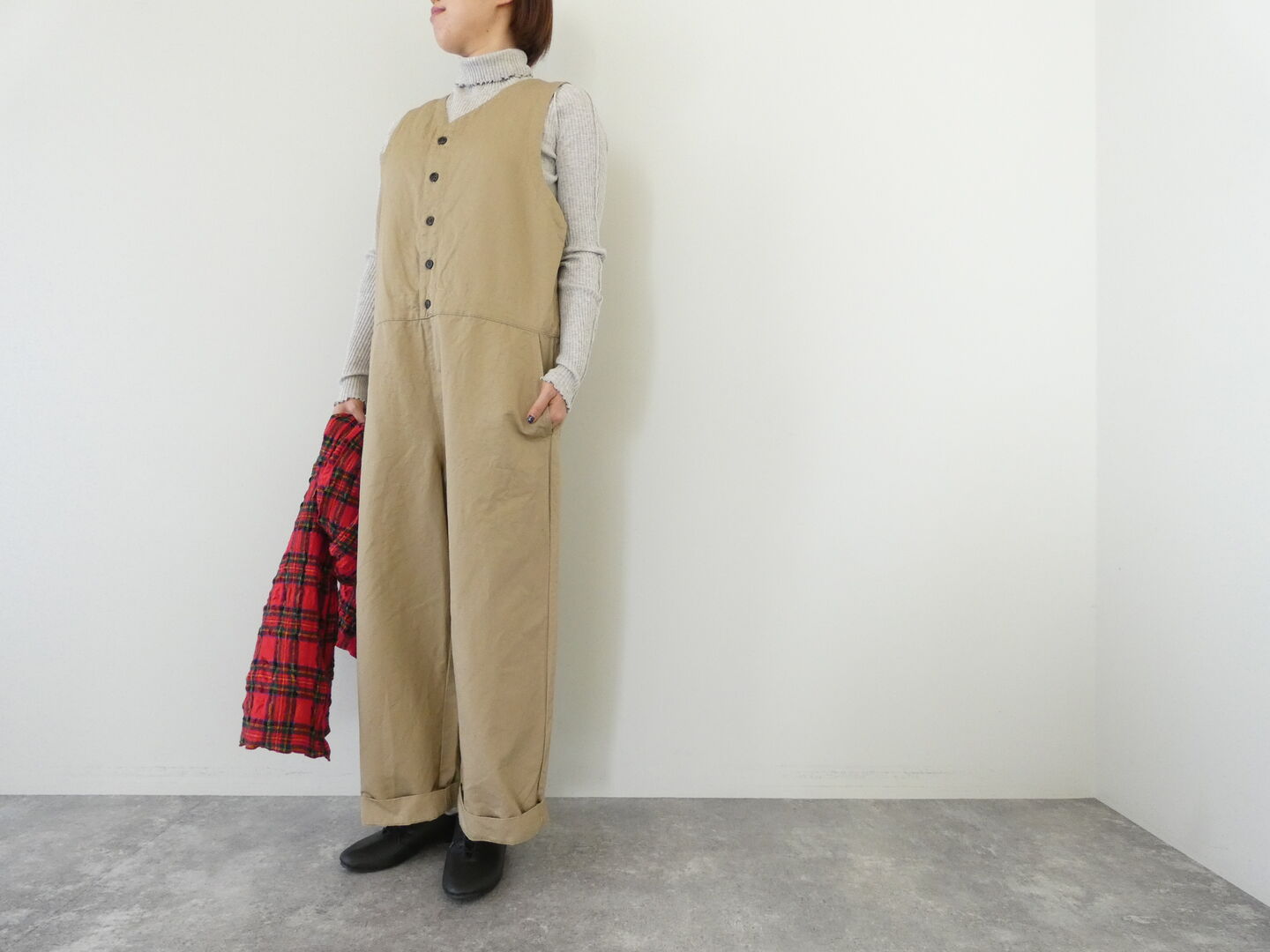 prit(プリット) コットンリネン交織カルゼオールインワンの商品画像1