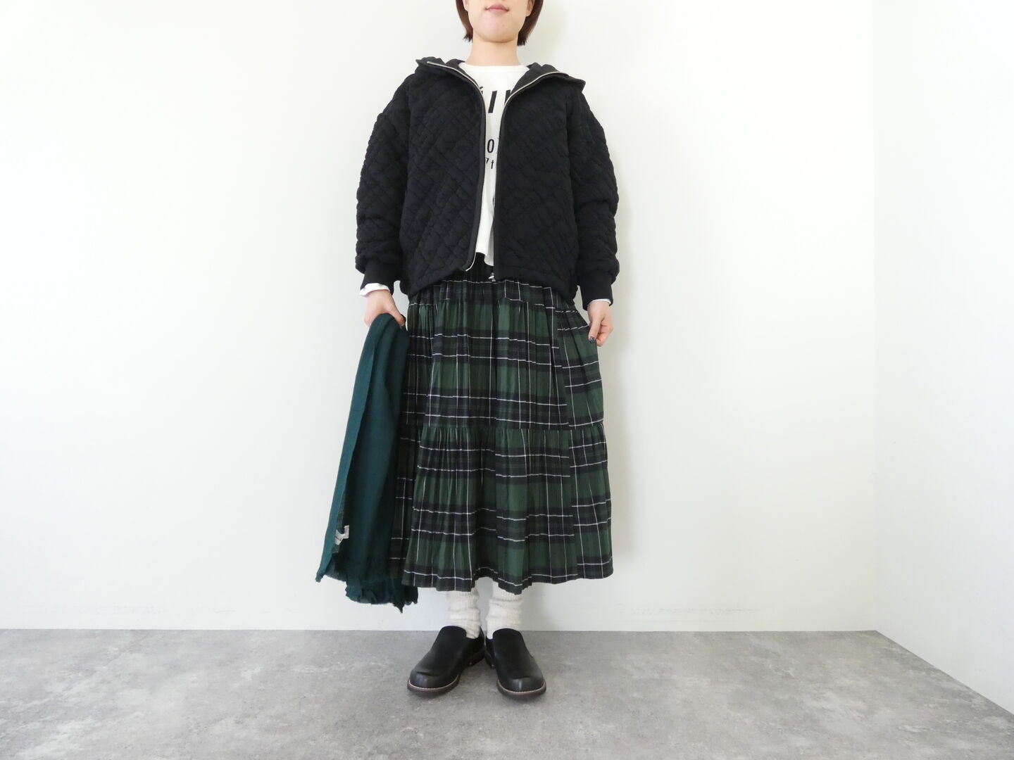 prit(プリット) シュリンクキルトフードZIPブルゾンの商品画像1