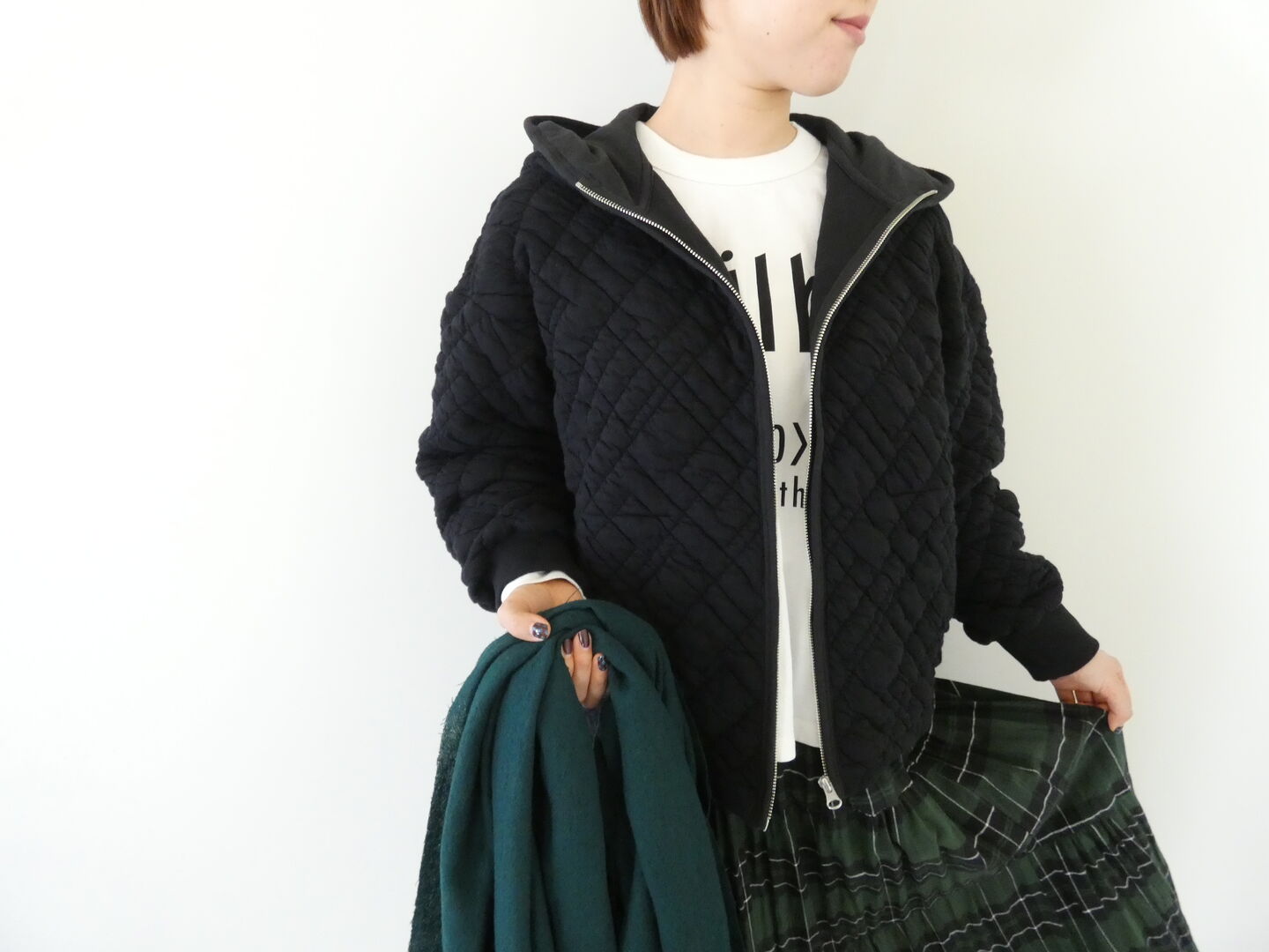 prit(プリット) シュリンクキルトフードZIPブルゾンの商品画像7