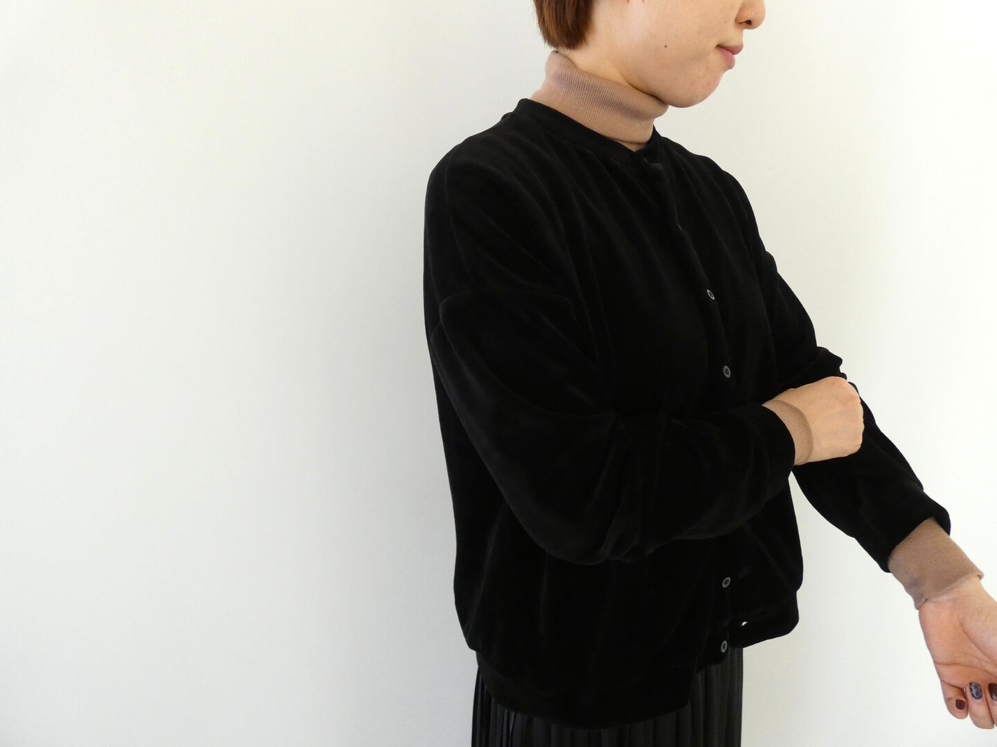 prit(プリット) ソフトベロアクルーネックカーディガンの商品画像1