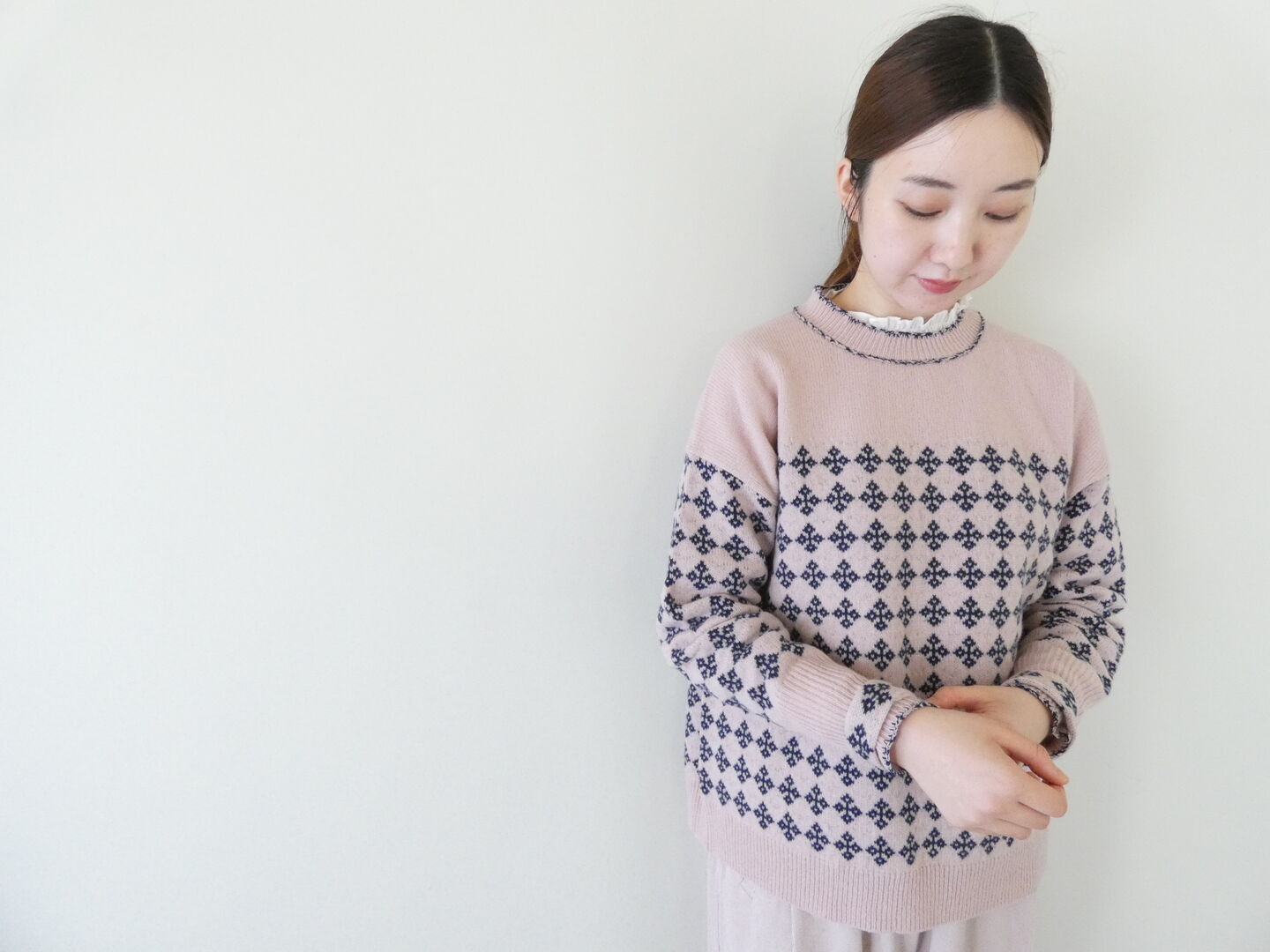 homspun(ホームスパン) メリノウールジャガード編みブレスレットの商品画像2