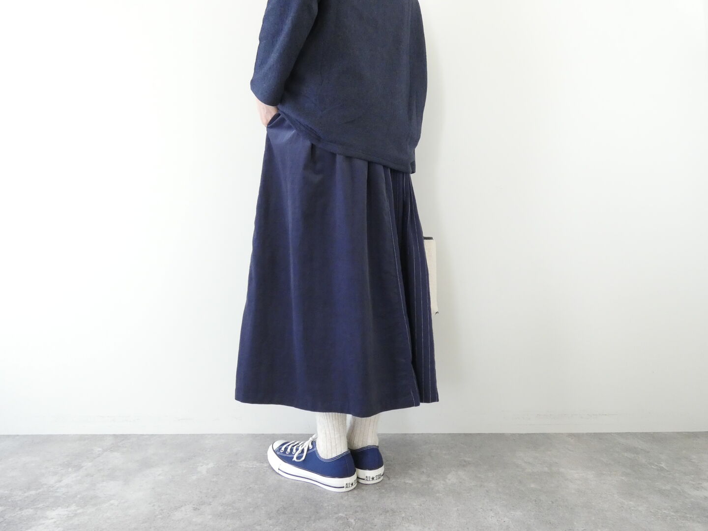 NATURAL LAUNDRY(ナチュラルランドリー) 先染めパネルシャーリングスカートの商品画像9