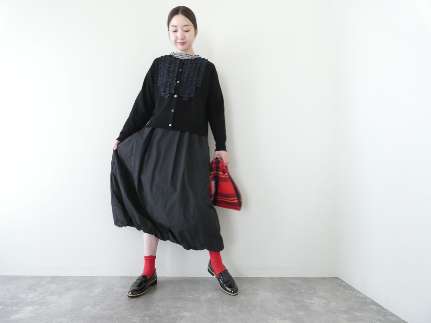 grin(グリン) ECOナイロンWバルーンロングスカートの商品画像6