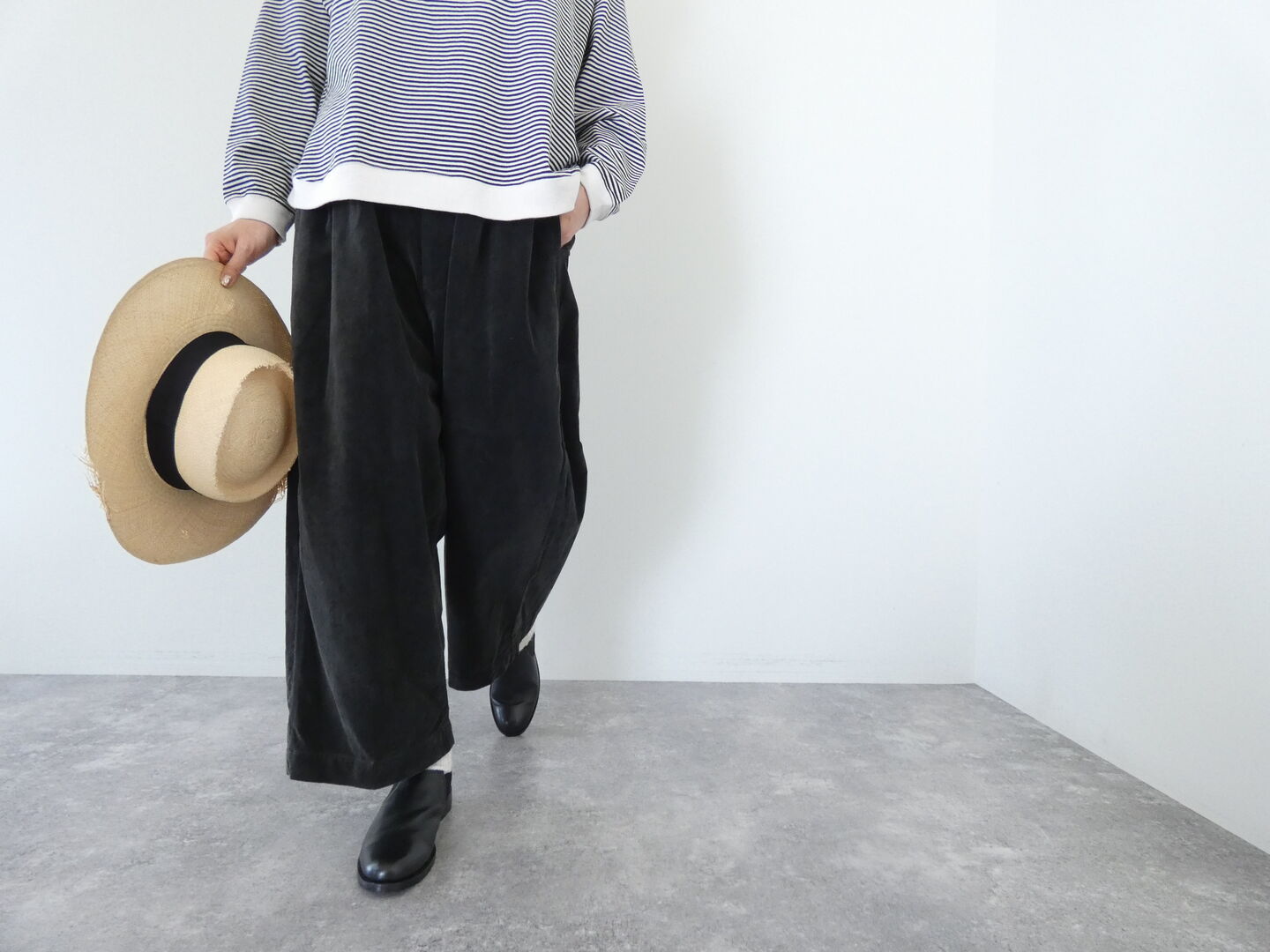 Brocante(ブロカント) 黒染コトンベロアパンツの商品画像7
