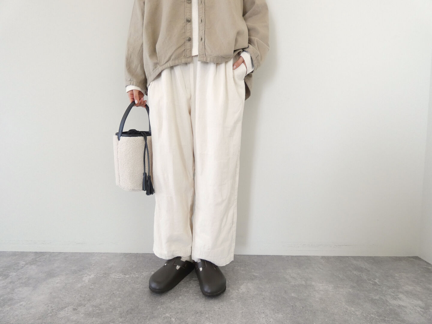 prit(プリット) 20/1パッチワークジャガードタックバギーパンツの商品画像6