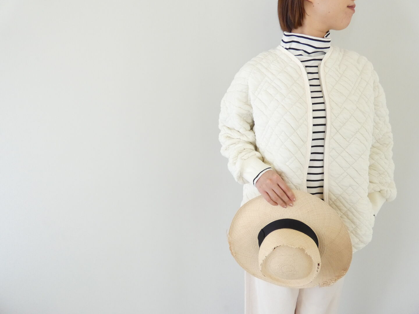 prit(プリット) シュリンクキルトVネックZIPカーディガンの商品画像1