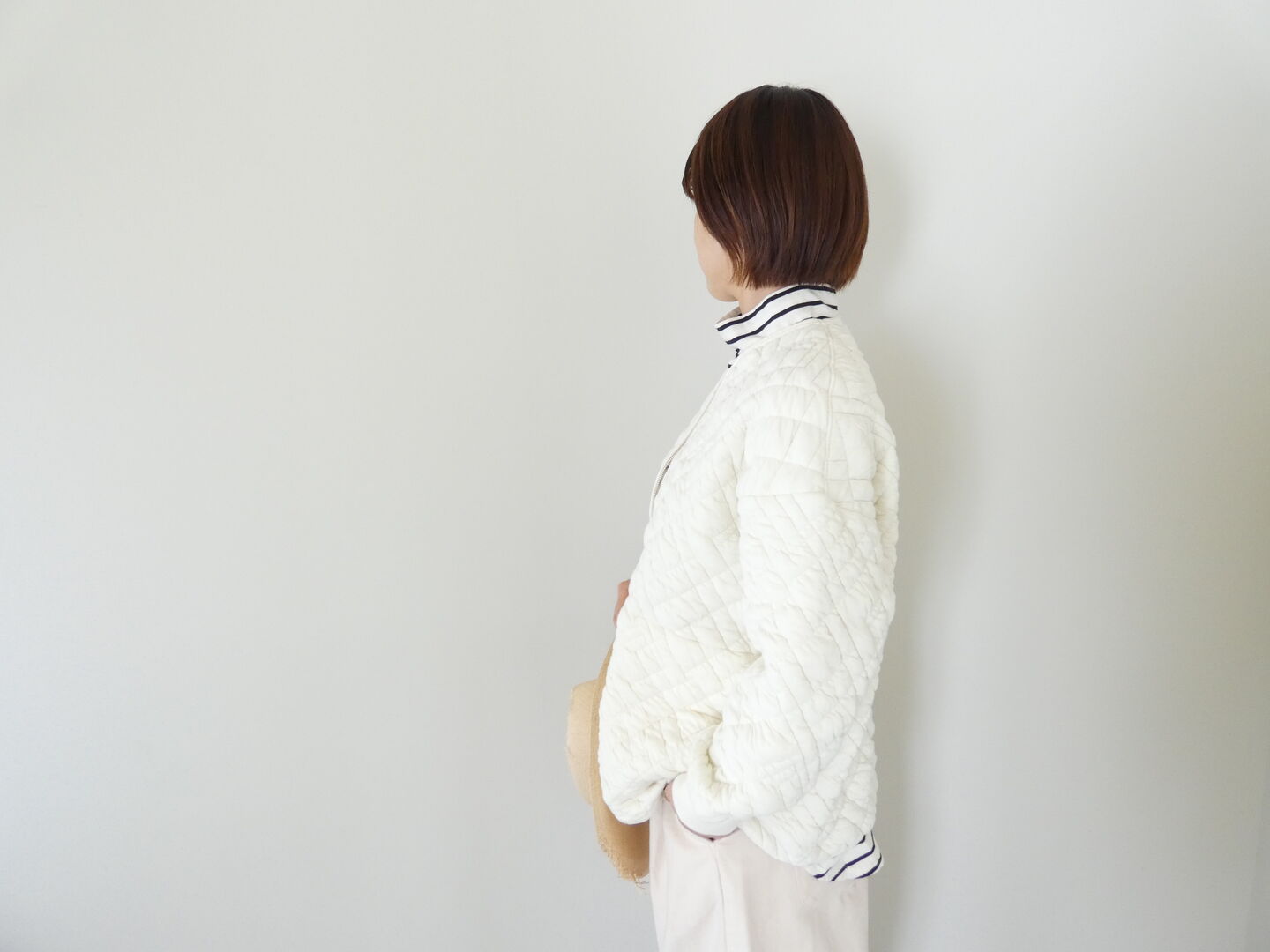prit(プリット) シュリンクキルトVネックZIPカーディガンの商品画像8