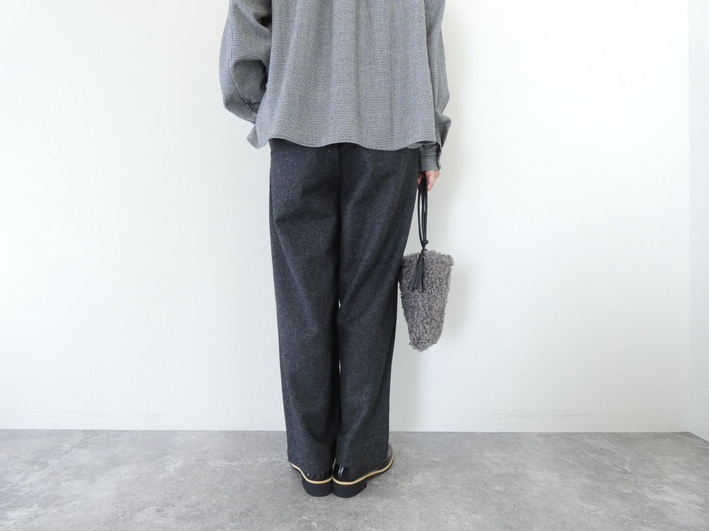 RINEN(リネン) 1/14エコウールフラノタックパンツの商品画像8