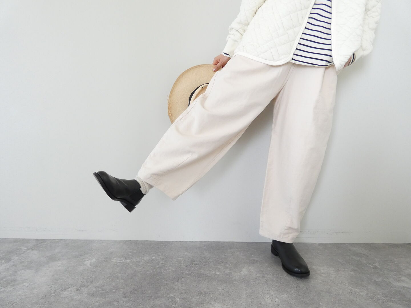 RINEN(リネン) 20/1オーガニックコットンスエードオーバルパンツの商品画像1