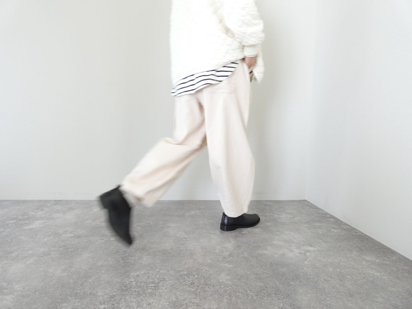 RINEN(リネン) 20/1オーガニックコットンスエードオーバルパンツの商品画像5