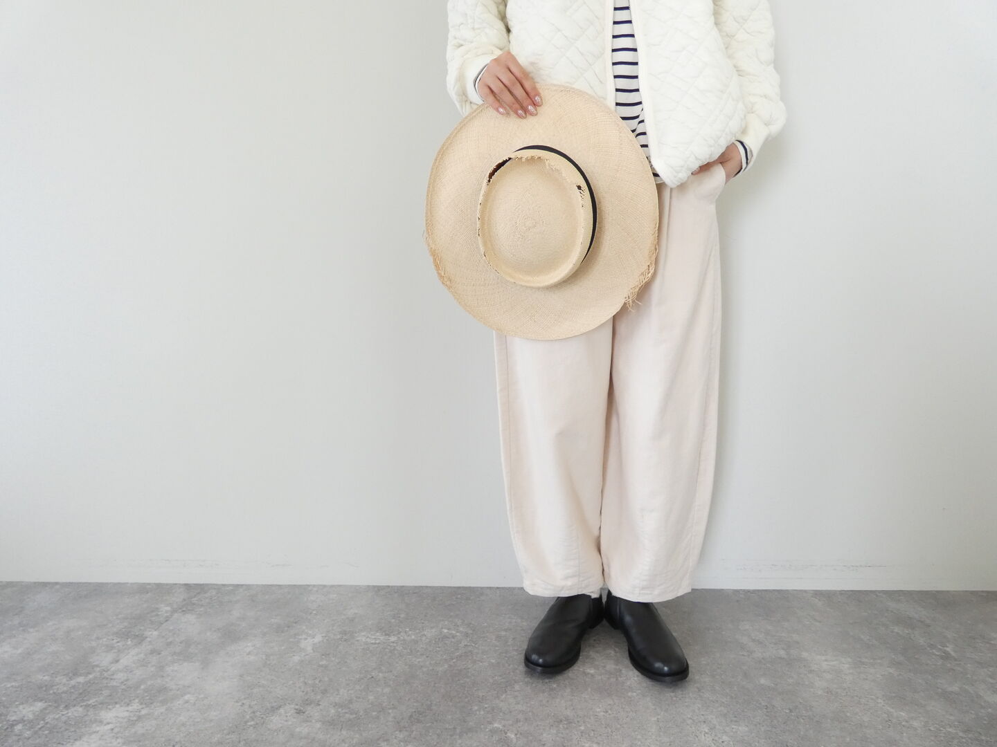 RINEN(リネン) 20/1オーガニックコットンスエードオーバルパンツの商品画像6