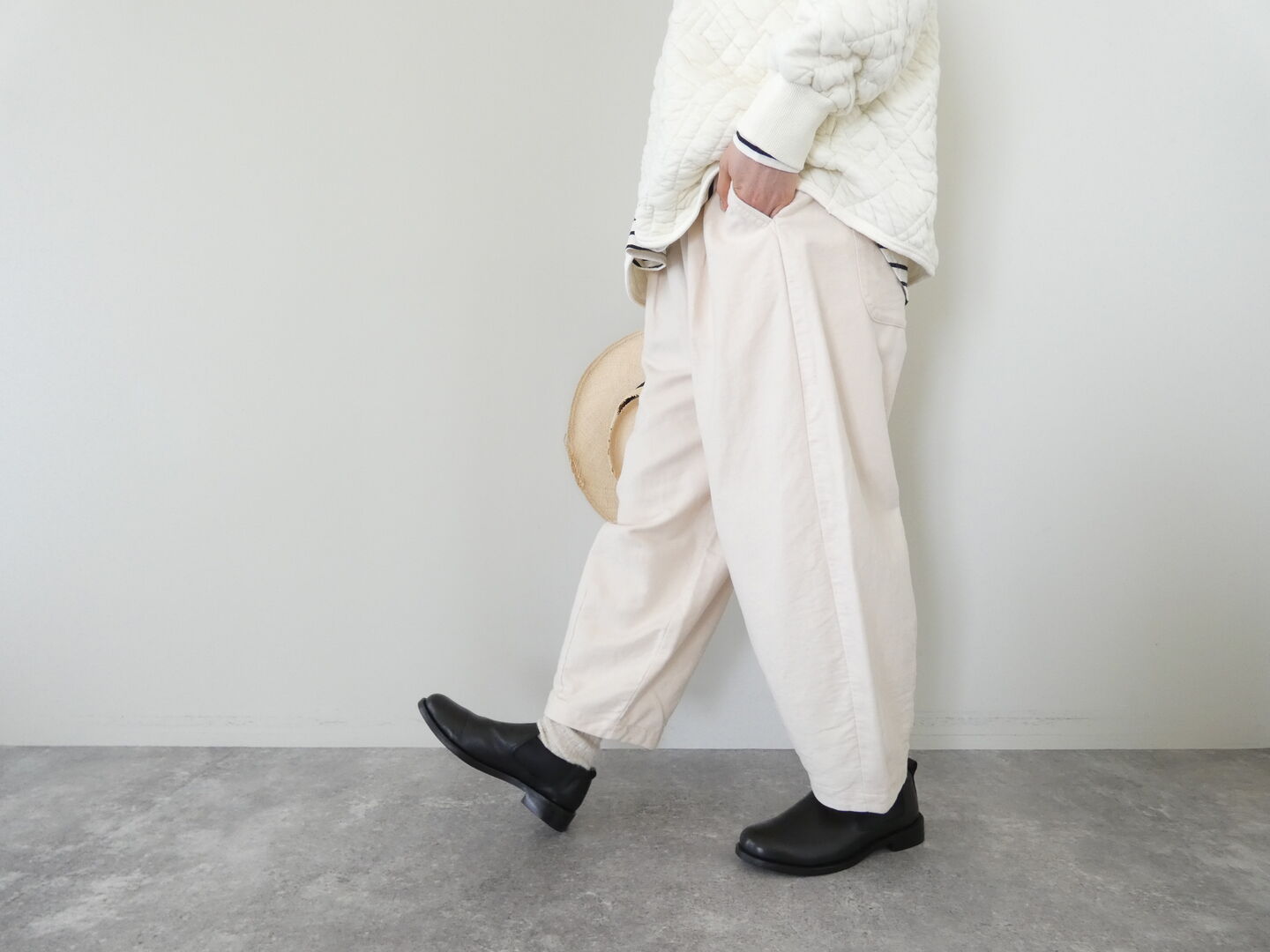 RINEN(リネン) 20/1オーガニックコットンスエードオーバルパンツの商品画像7