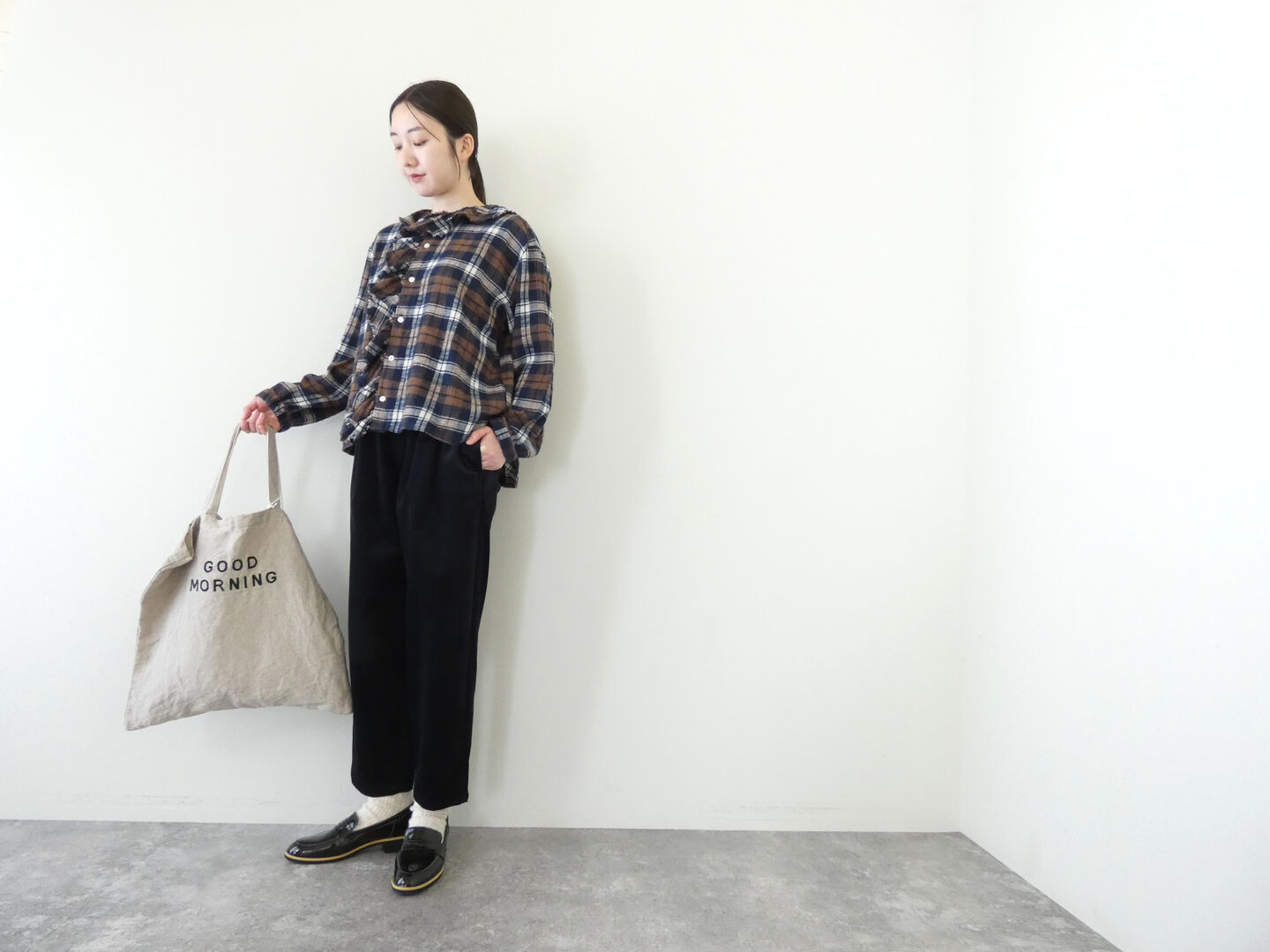 vb ラスティックチェックフリルデザインシャツの商品画像7