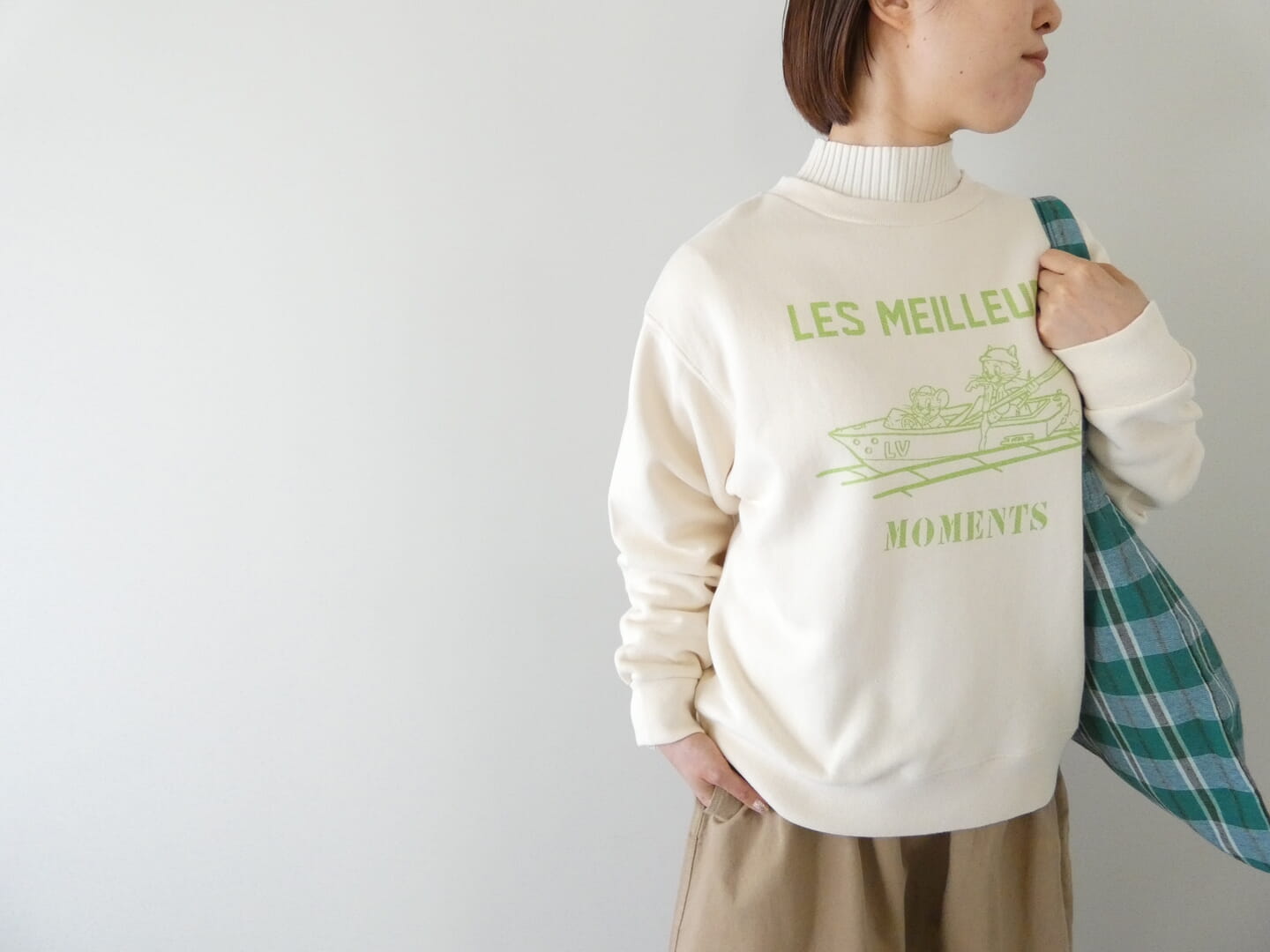 SOUFFLE 裏微起毛BASICプリントスウェット LES MEILLEURS MOMENTSの商品画像1