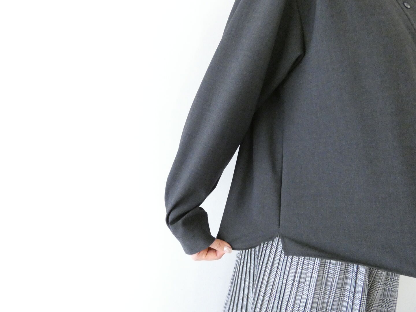 mizuiro ind(ミズイロインド) stand collar P/O shirtの商品画像7