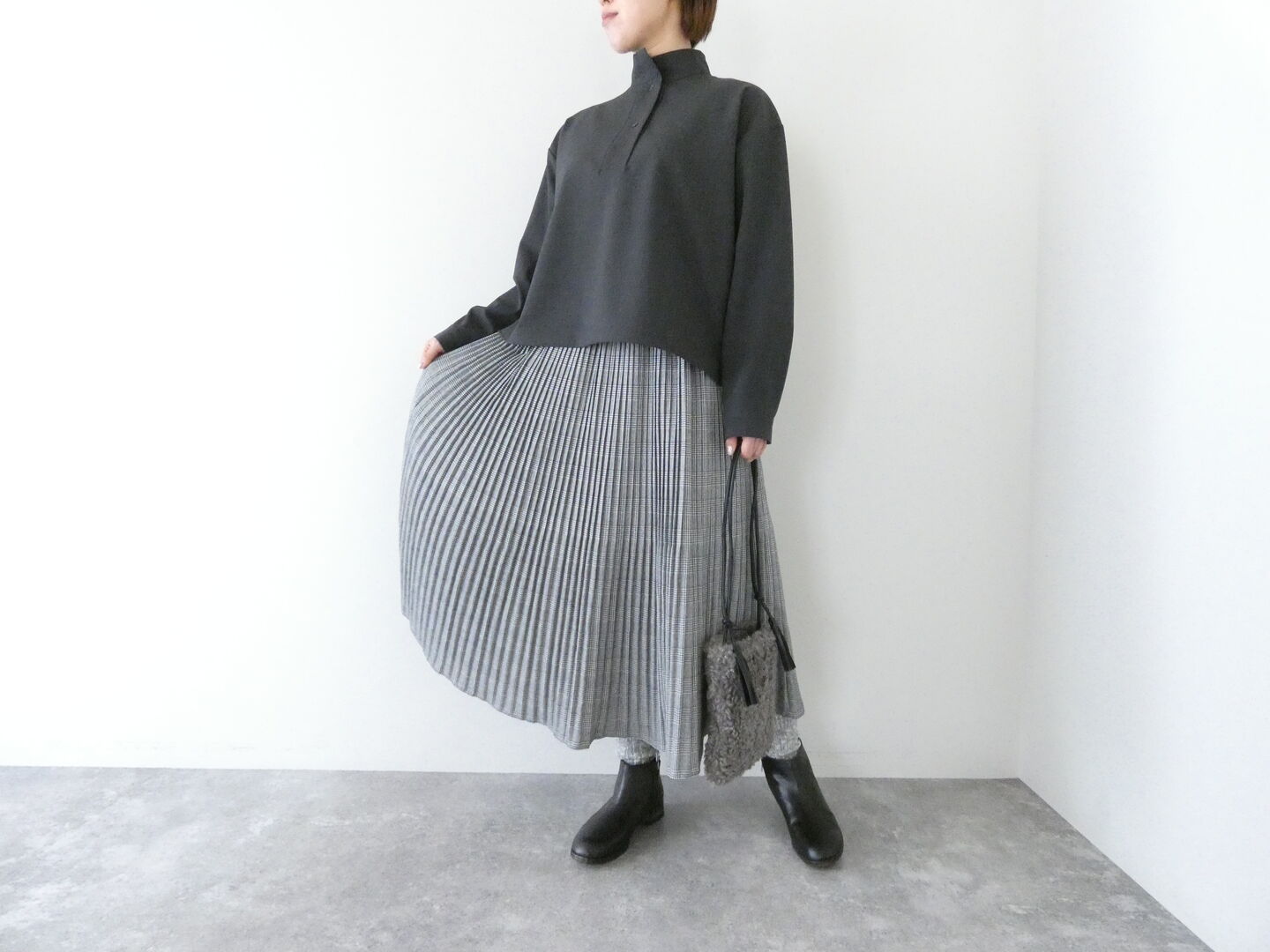 mizuiro ind(ミズイロインド) stand collar P/O shirtの商品画像8
