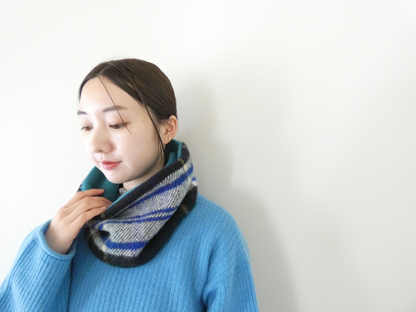 TWEEDMILL(ツイードミル) 別注チェック×フリーススヌード20cmの商品画像1
