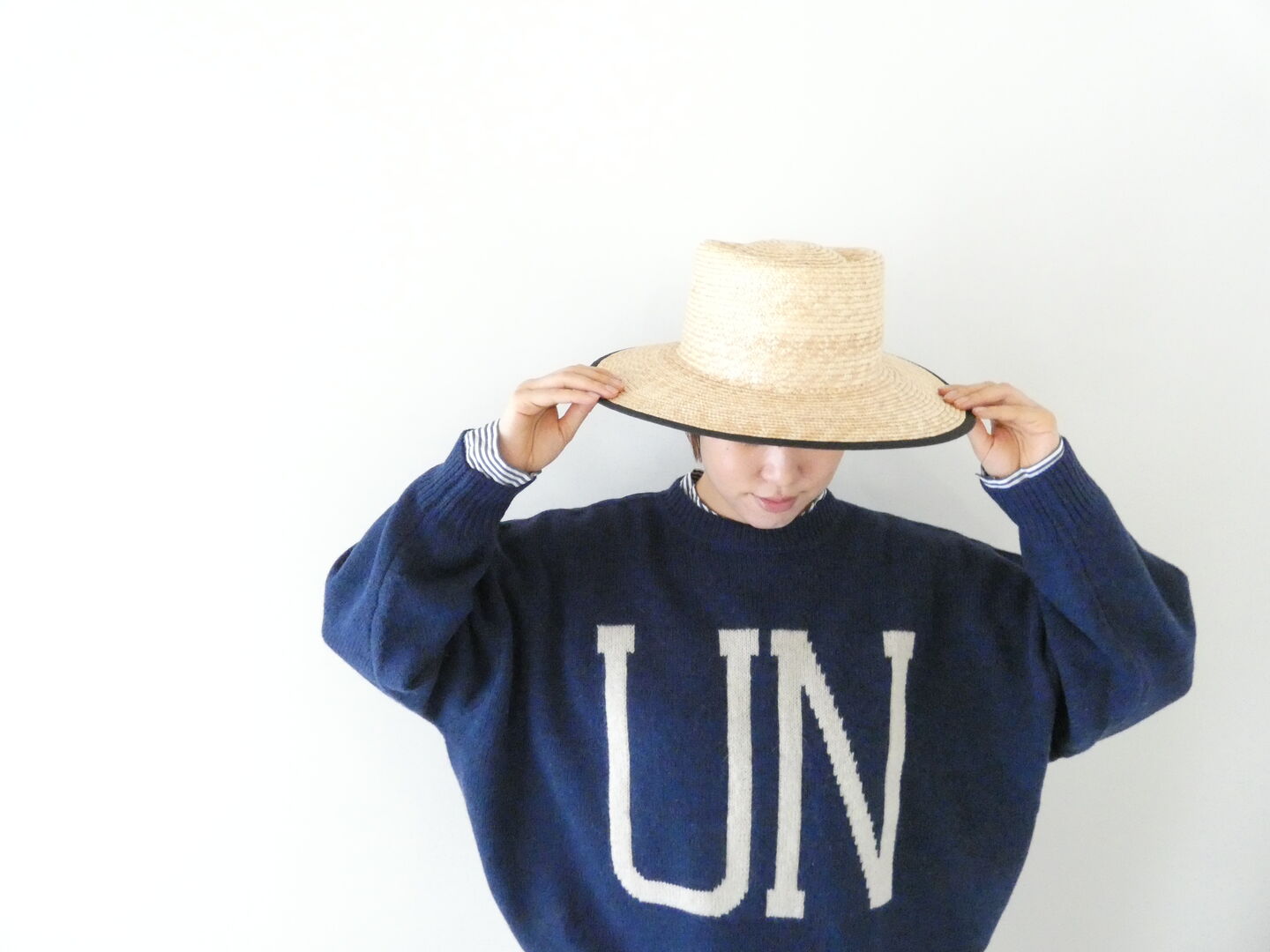 ichi(イチ) シェットランドウールプルオーバー「UN」の商品画像1