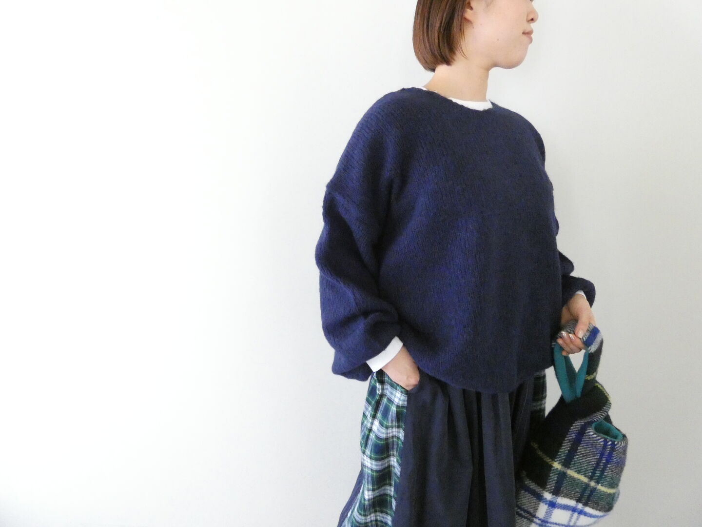 ichi(イチ) ウールアルパカショート丈プルオーバーの商品画像1