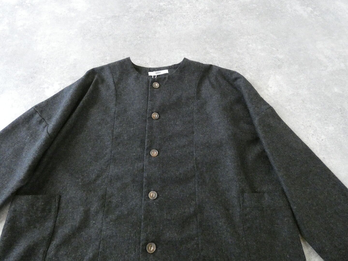 NARU 別注 ウールリサイクルクロスノーカラージャケットの商品画像30