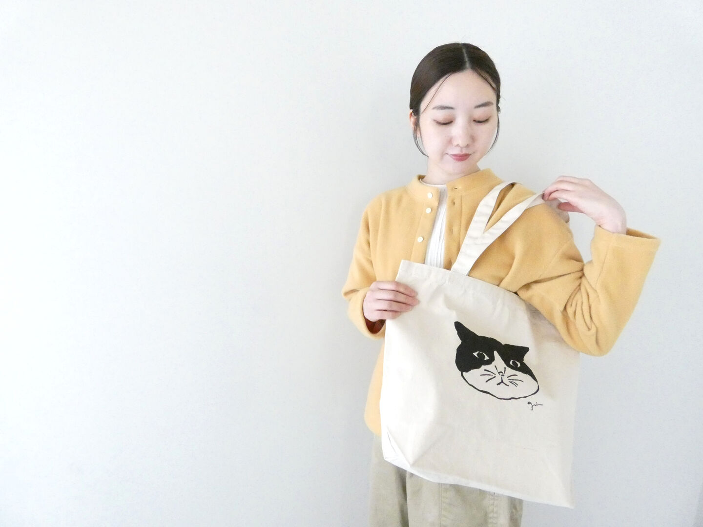 grin(グリン) モノトーンねこプリントBAGの商品画像5
